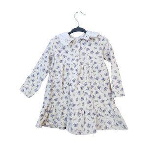 Zara kids' long-sleeved dress floral pattern Girls size 3/4